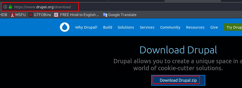 Drupal install Apache