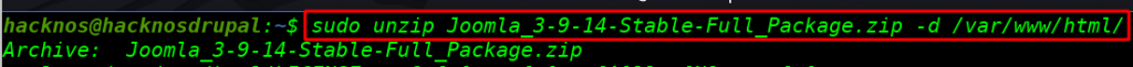 unzip joomla zip file