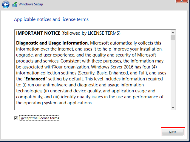 windows server 2016 install