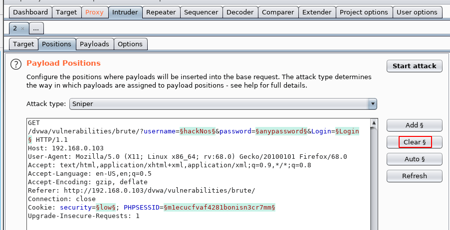 dvwa brute force