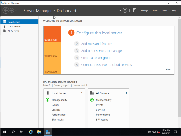 windows server 2019 installation