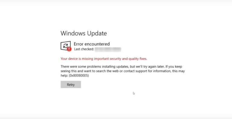 windows update error 0x80080005 | update error 0x80080005 | error 0x80080005 | error code 0x80080005