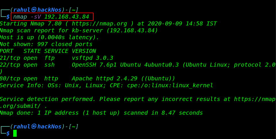 KB-VULN 1 Vulnhub Walkthrough