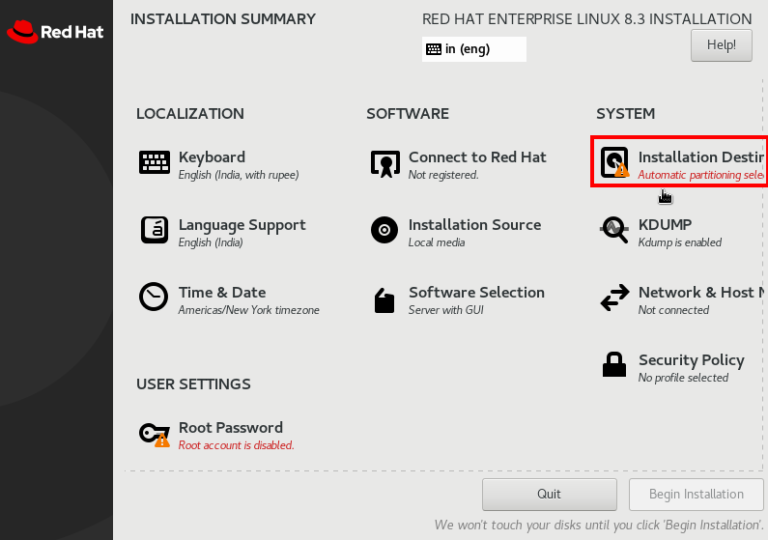 Red Hat Server Installation VirtualBox Lab Setup