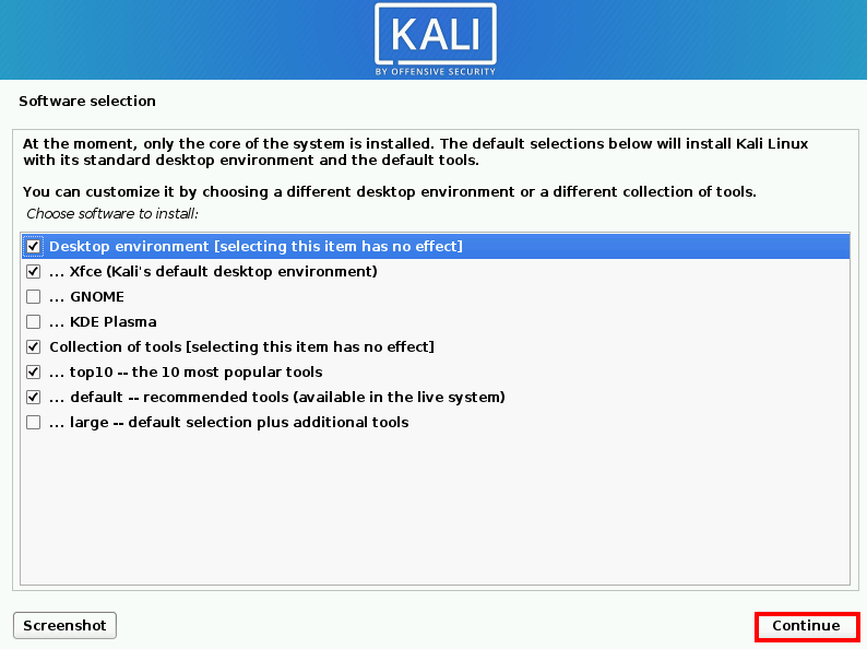 install Kali on Virtualbox 