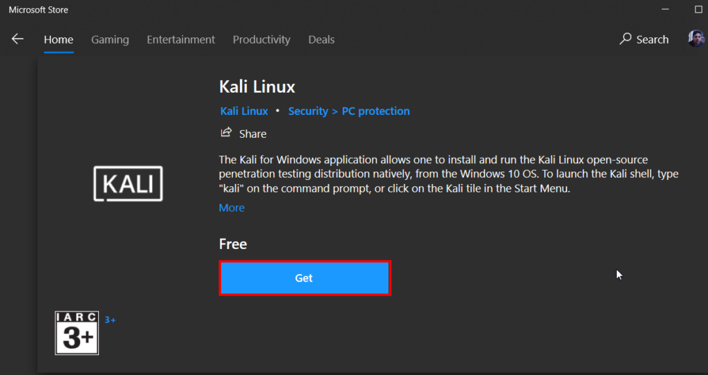 Run Kali Linux as a Windows Subsystem
