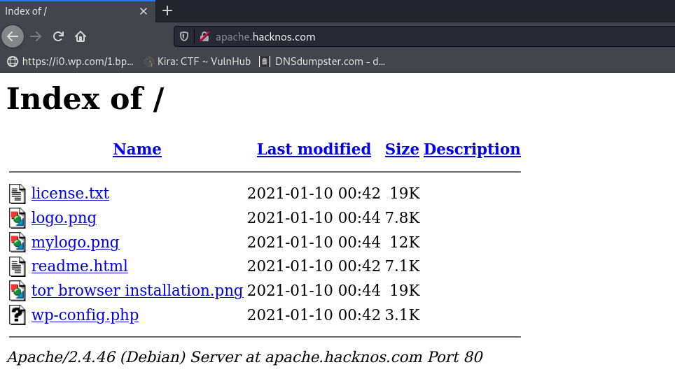 Apache directory. Dir Size view.