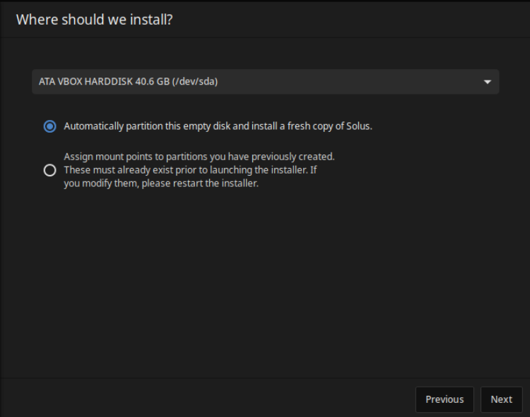 Solus OS Installation