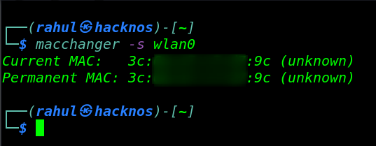 Macchanger in Kali Linux