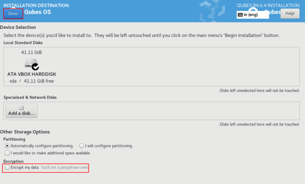 Qubes OS Installation