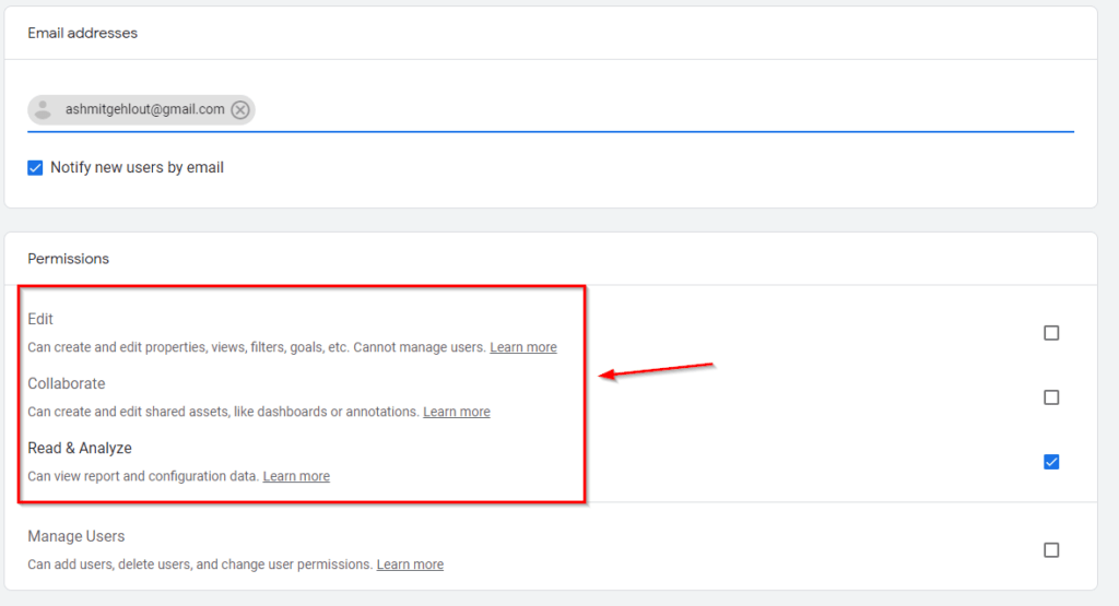 Add User to Google Analytics