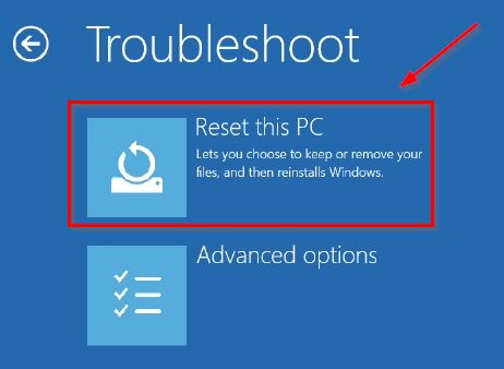 Factory Reset Windows 10