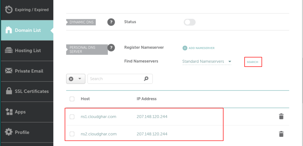 CyberPanel NameServer Configure