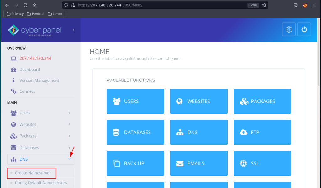CyberPanel NameServer Configure