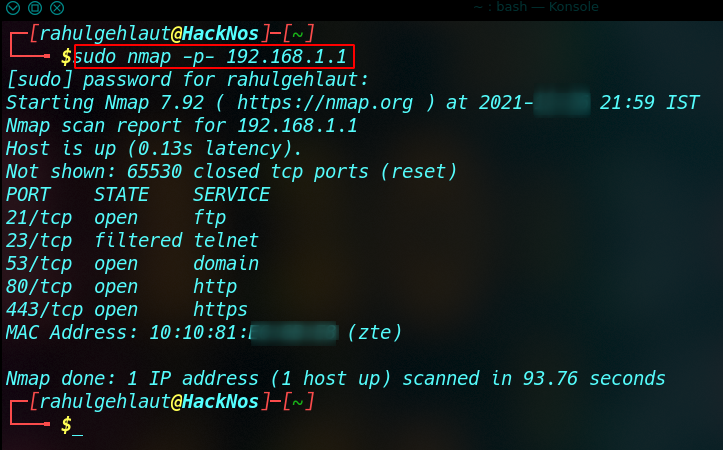 Nmap Vulnerability Scan