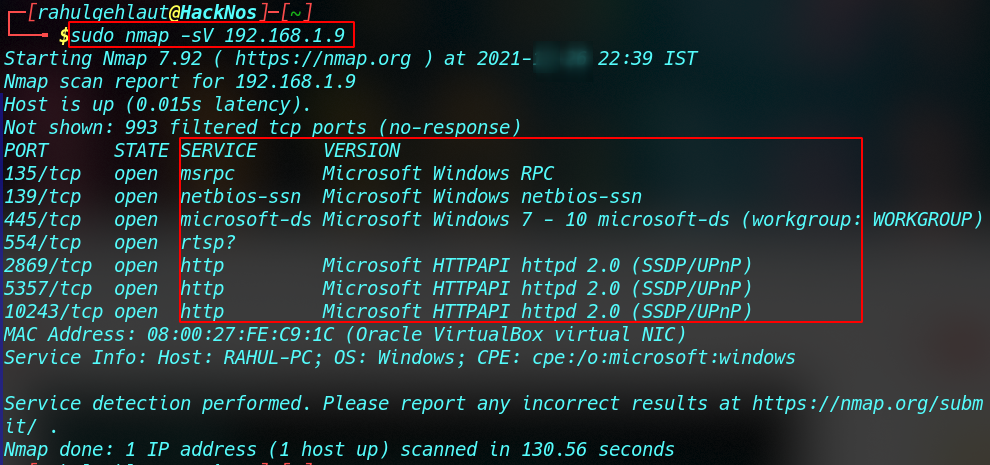 Nmap Vulnerability Scan